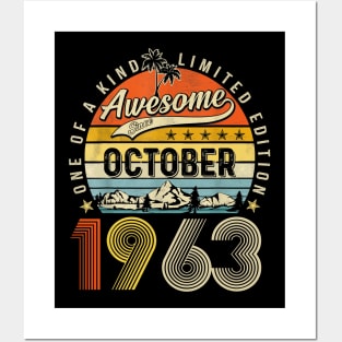 Awesome Since October 1963 Vintage 60th Birthday Posters and Art